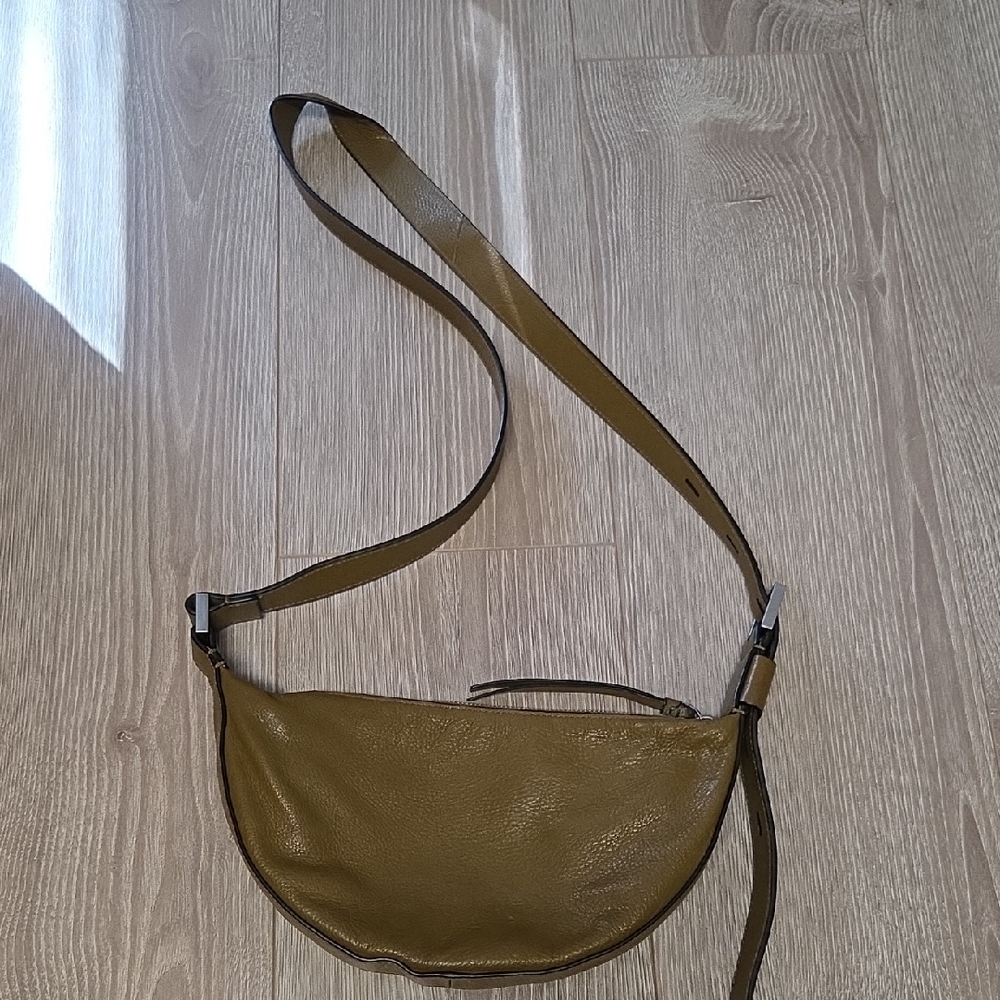 All Saints Olive Leather Crossbody Bag